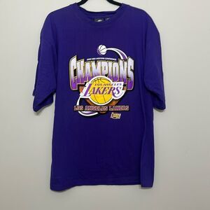 Vintage Y2K Active Purple LA Lakers NBA 2002 Conference Champions‎ T-Shirt Large
